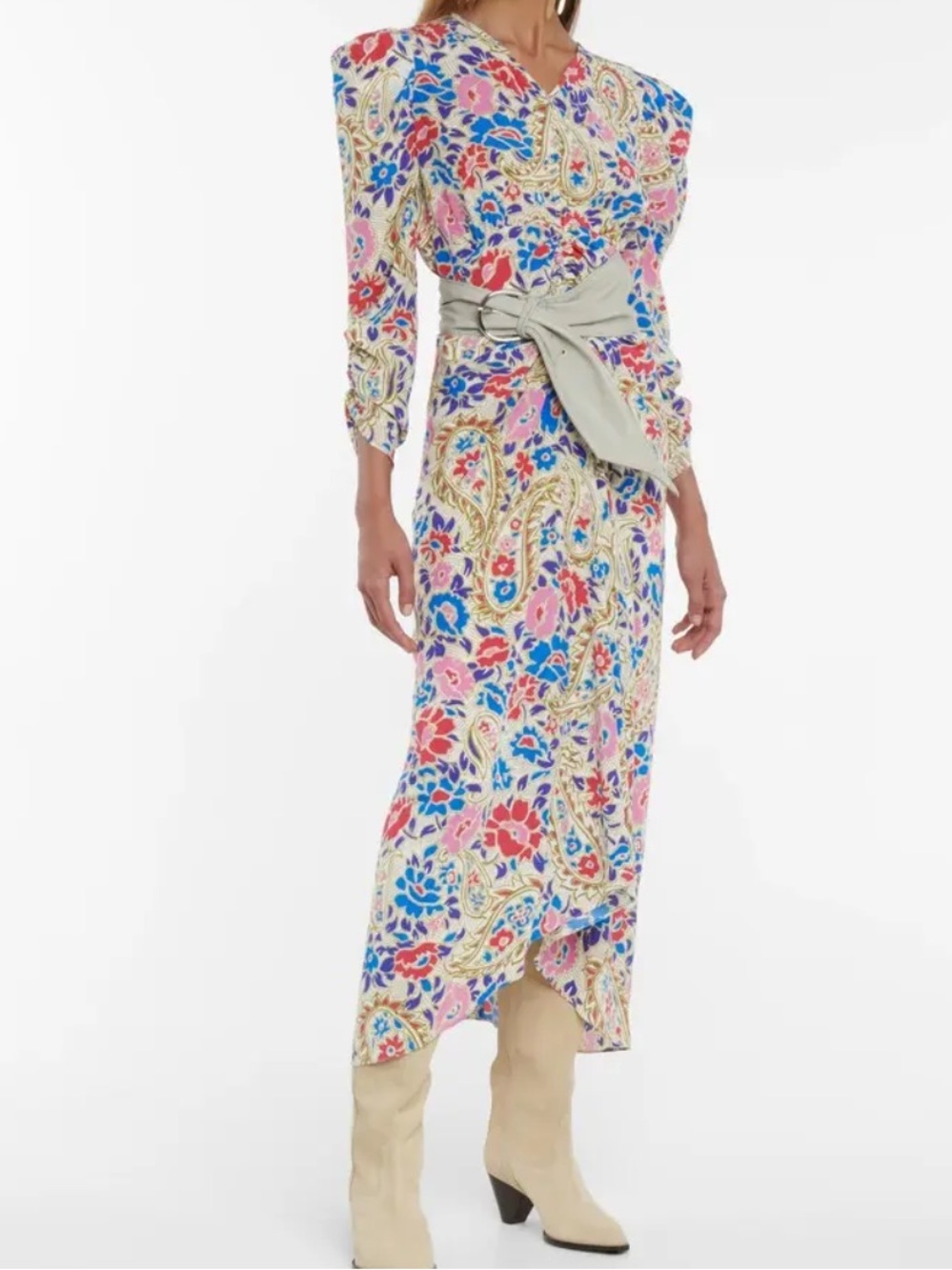 Isabel Marant Albi Floral Stretch Silk Midi Dress